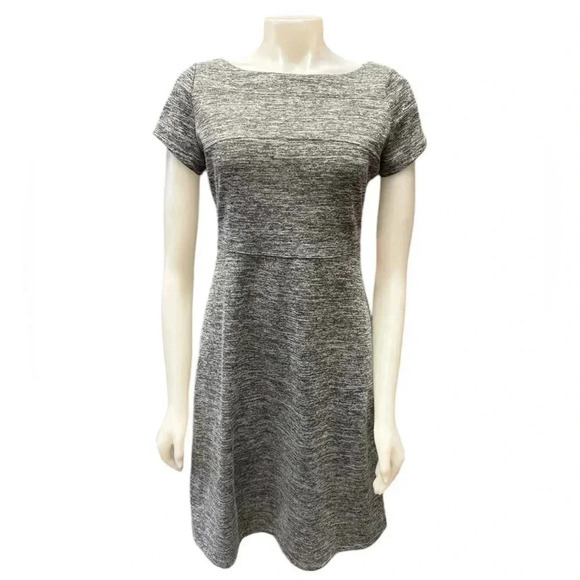 Ivanka Trump Grey Short Sleeve Heathered Grey Midi Dress Size 6 - Picture 1 of 12